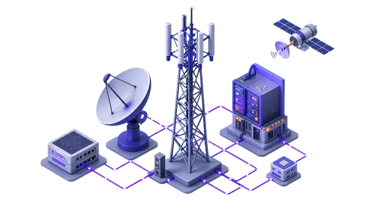 Trójwymiarowy schemat sieci telekomunikacyjnej